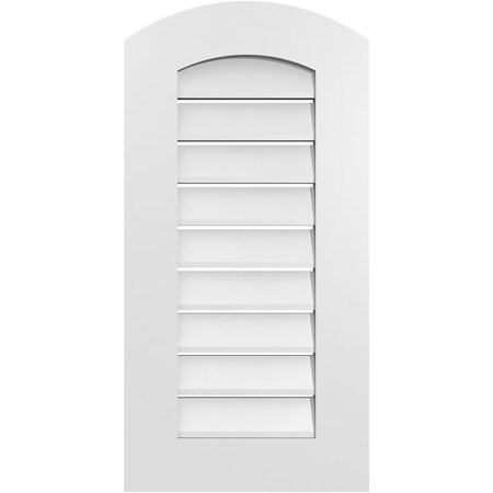Ekena Millwork Arch Top Surface Mount PVC Gable Vent: Non-Functional, w/ 3-1/2"W x 1"P Standard Frame, 16"W x 30"H GVPAR16X3001SN